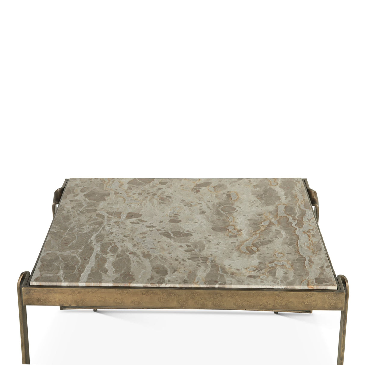 Argos 32" Coffee Table with Marble and Antique Brass from Home Trends & Design - Luna Furniture