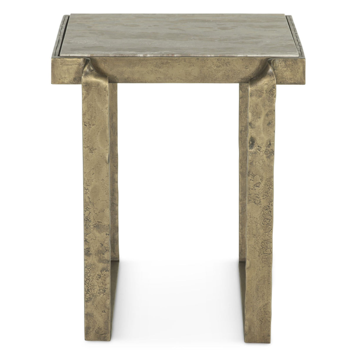 Argos 20" Side Table with Marble and Antique Brass from Home Trends & Design - Luna Furniture