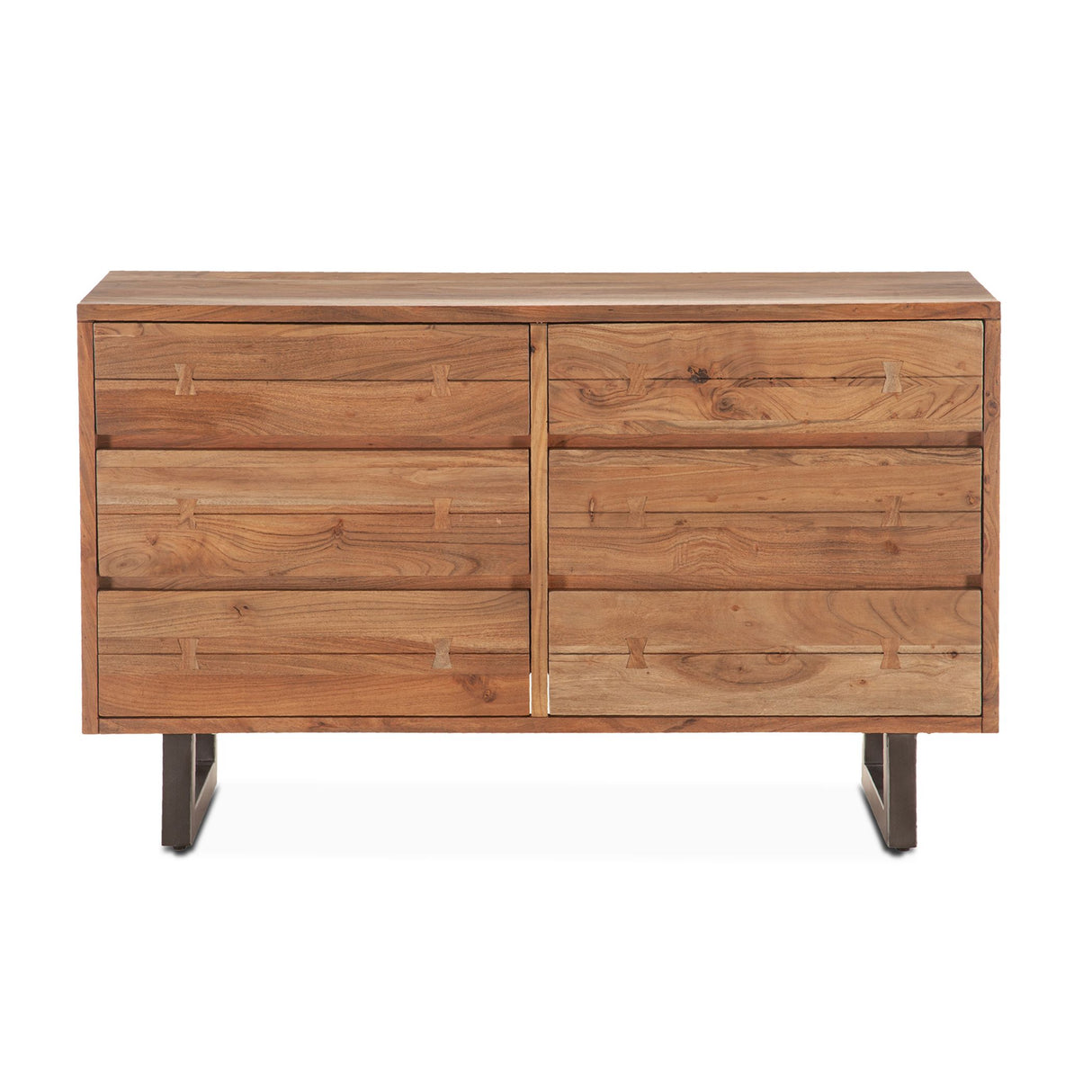 Aspen 58" Six Drawer Dresser in Smoked Acacia from Home Trends & Design - Luna Furniture