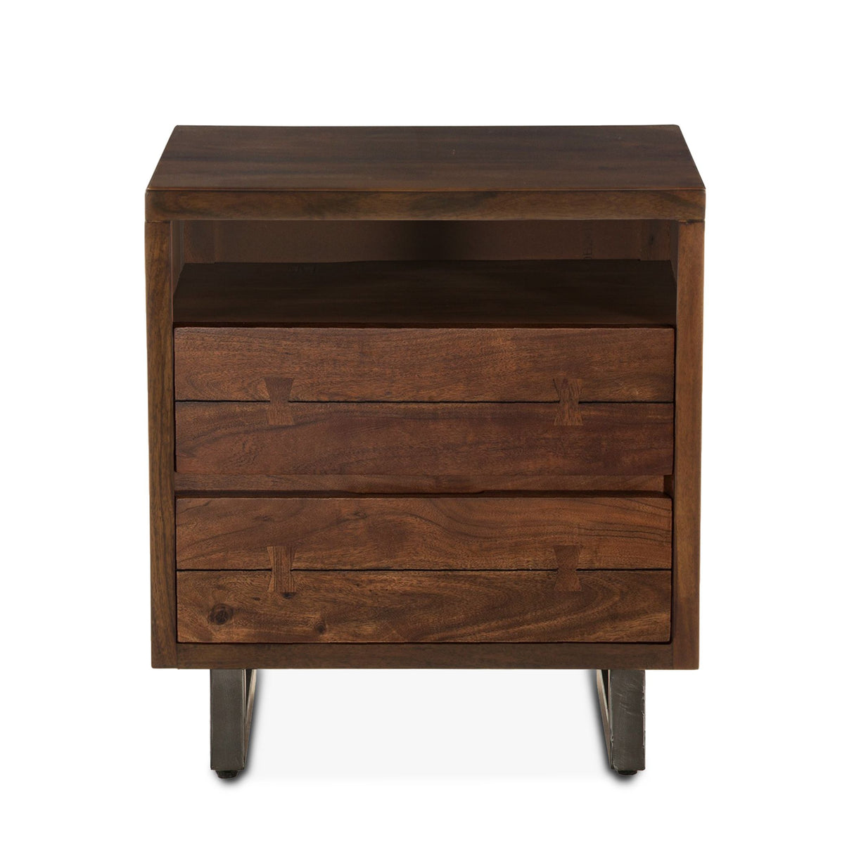 Aspen 24" Two Drawer Nightstand in Walnut from Home Trends & Design - Luna Furniture