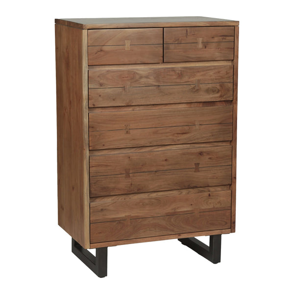 Aspen 34" Tall Chest in Smoked Acacia