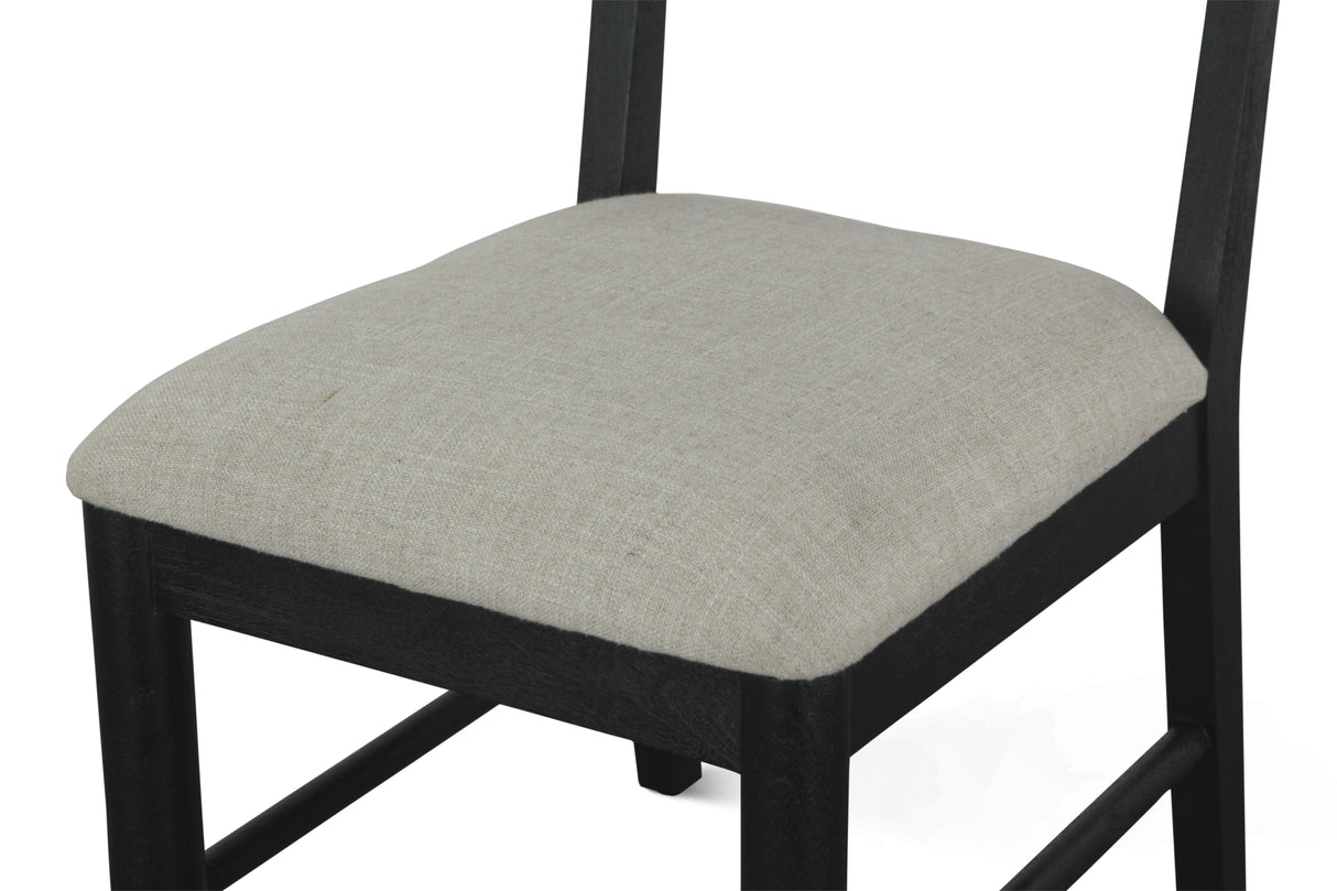 Bilboa 18" Upholstered Dining Chair in Distressed Black, Set of 2 from Home Trends & Design - Luna Furniture