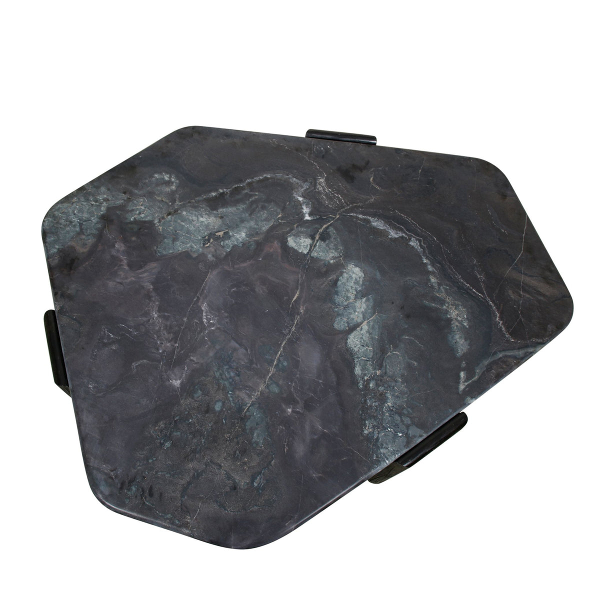 Breton 64" Hexagonal Coffee Table with Lava Marble Top with Dark Mango Base from Home Trends & Design - Luna Furniture