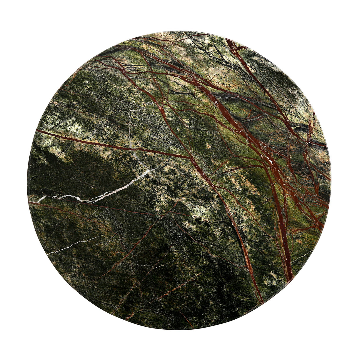 Breton 18" Side Table in Green Bidasar Marble from Home Trends & Design - Luna Furniture