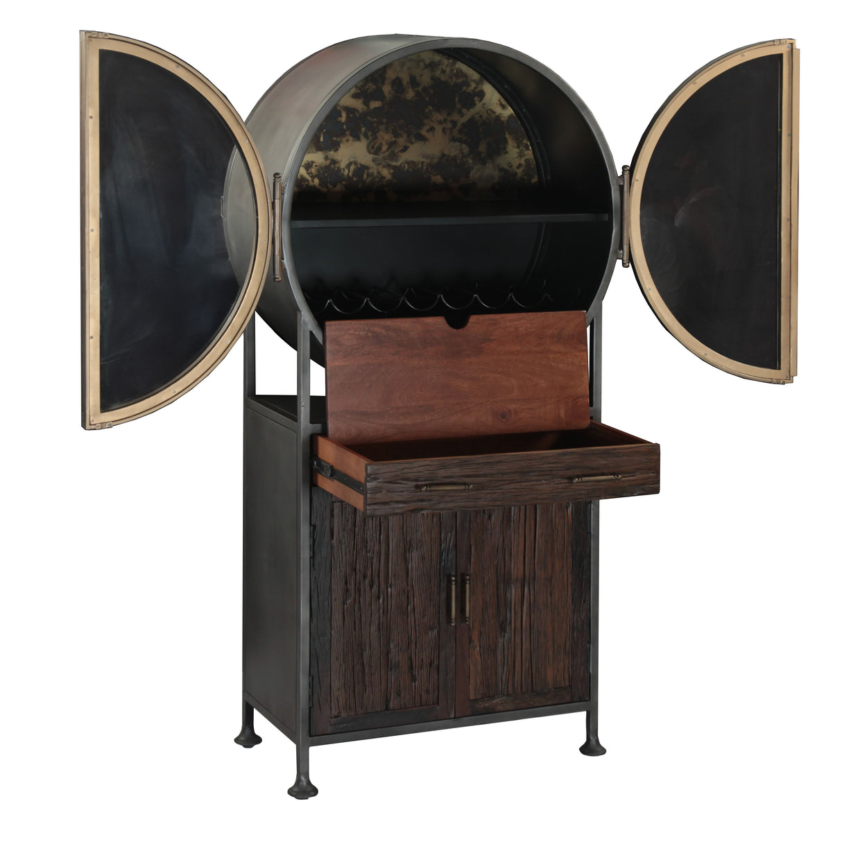 Bowery 74" Tall Round Bar Cabinet from Home Trends & Design - Luna Furniture