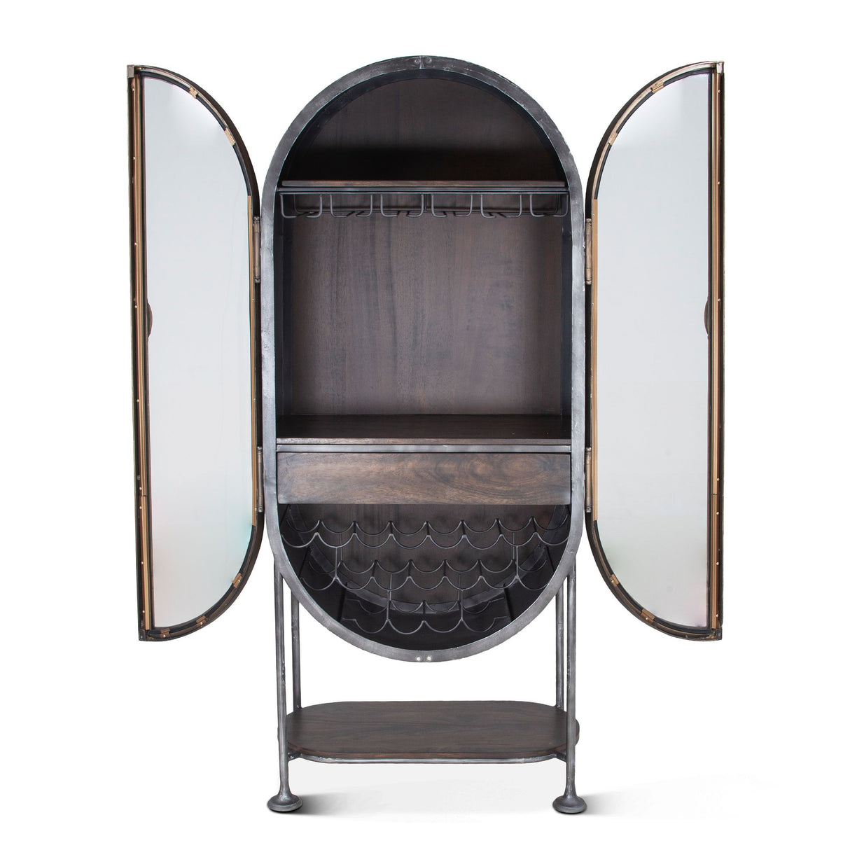 Bowery 34" Tall Oval Bar Cabinet from Home Trends & Design - Luna Furniture