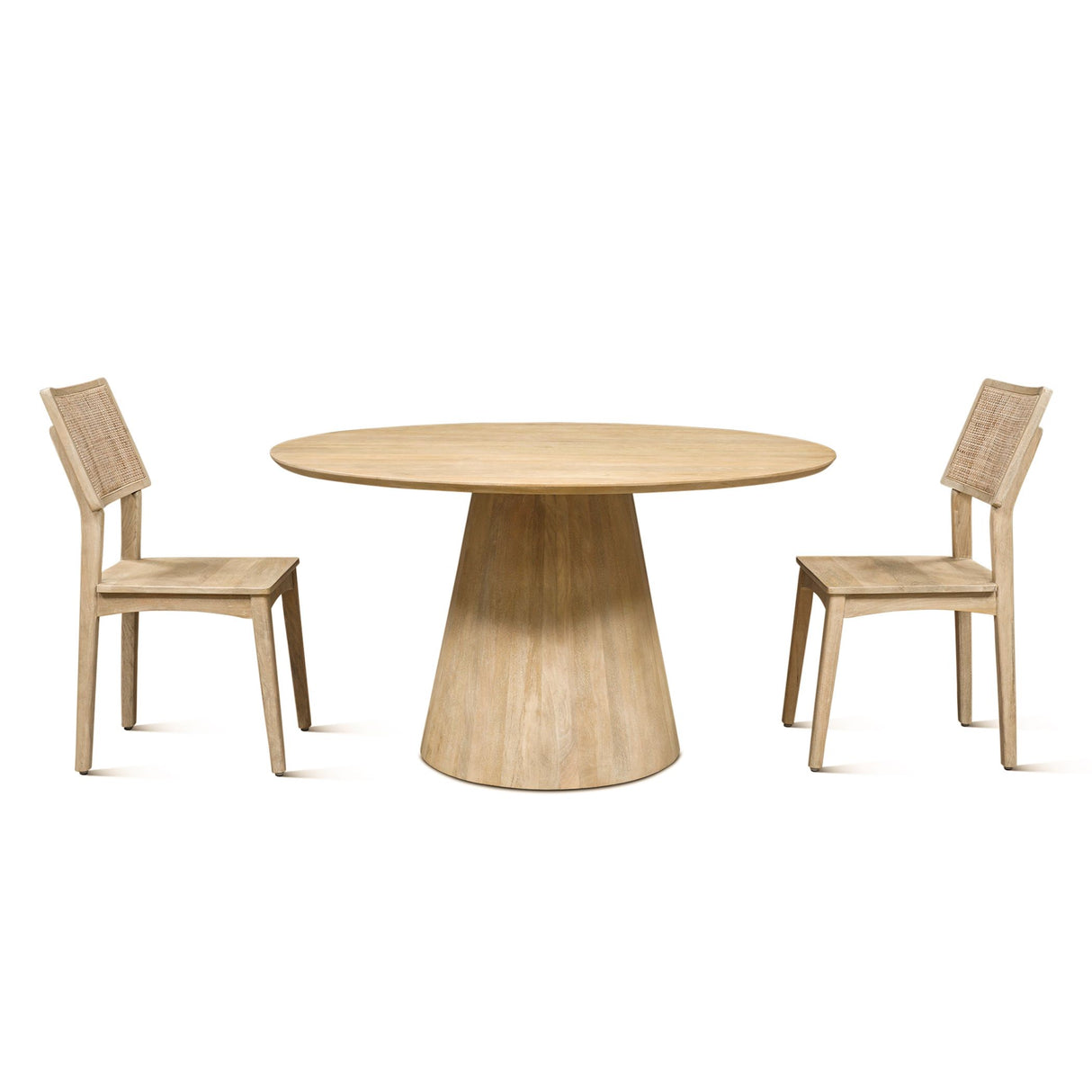 Casablanca 54" Round Dining Table in Natural White from Home Trends & Design - Luna Furniture