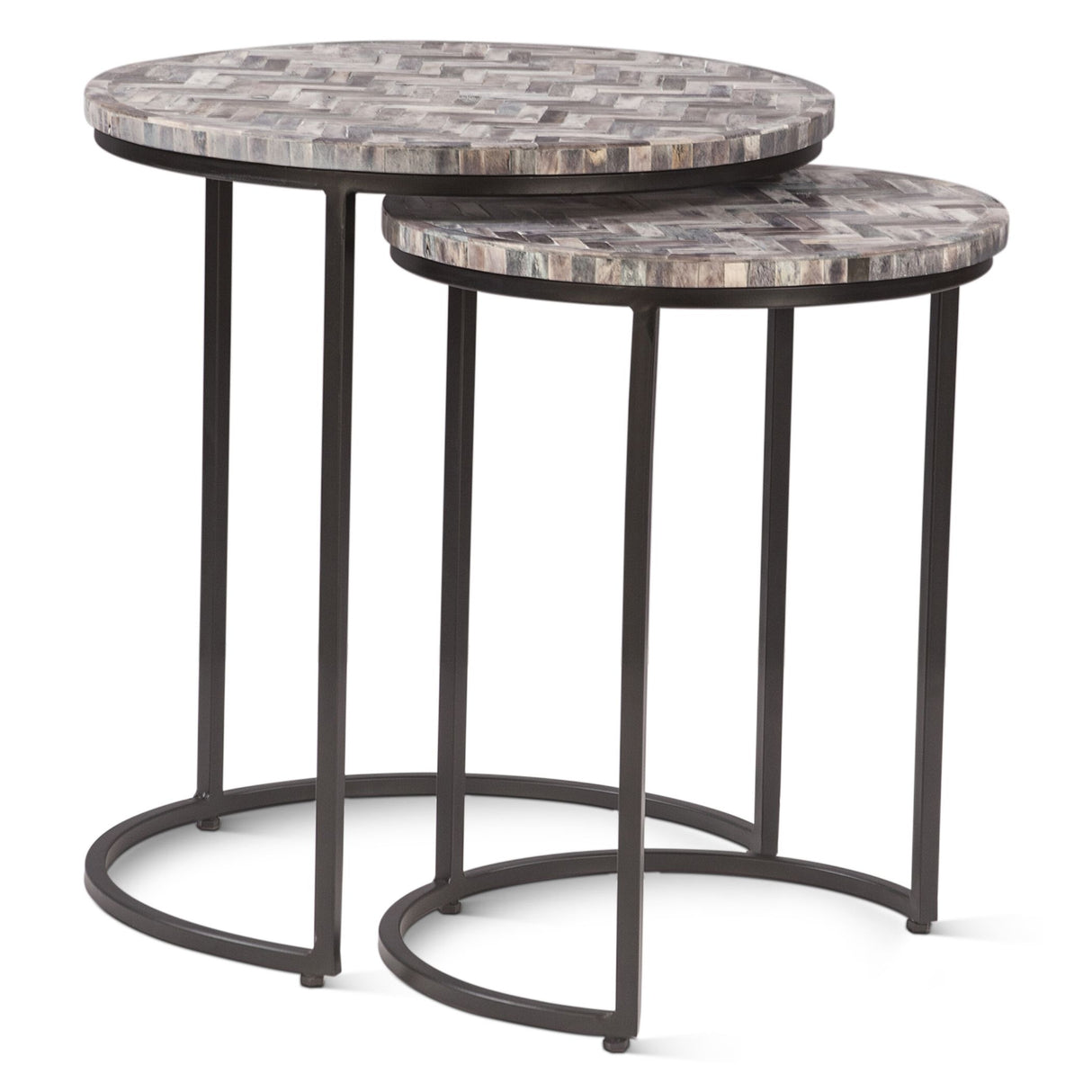 Calico 20" Nesting Tables in Chevron Pattern, Set 2 from Home Trends & Design - Luna Furniture