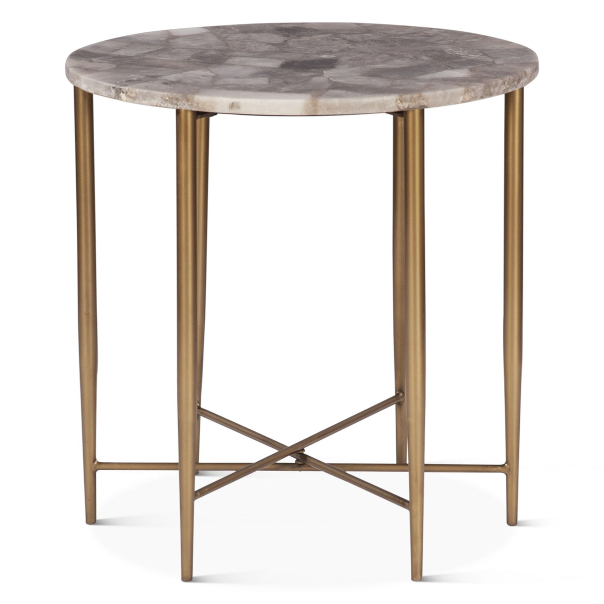 Calico 24" Side Table in Smoky Quartz with Iron Base from Home Trends & Design - Luna Furniture