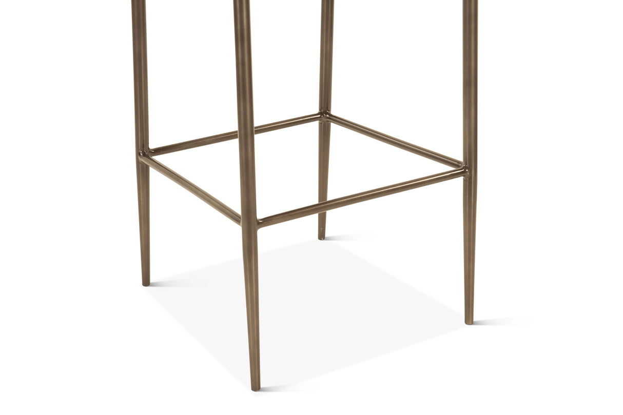 Copenhagen 17" Bar Chair in Brown Buffalo Leather and Iron from Home Trends & Design - Luna Furniture