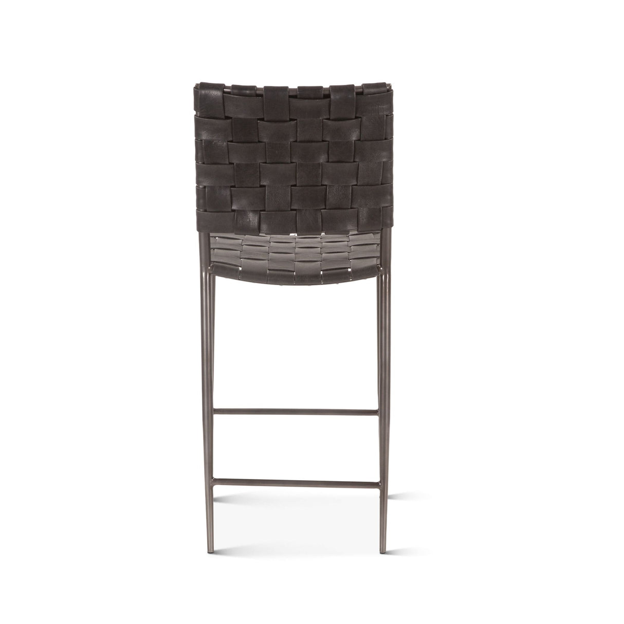 Copenhagen 17" Counter Chair in Black Buffalo Leather and Iron from Home Trends & Design - Luna Furniture