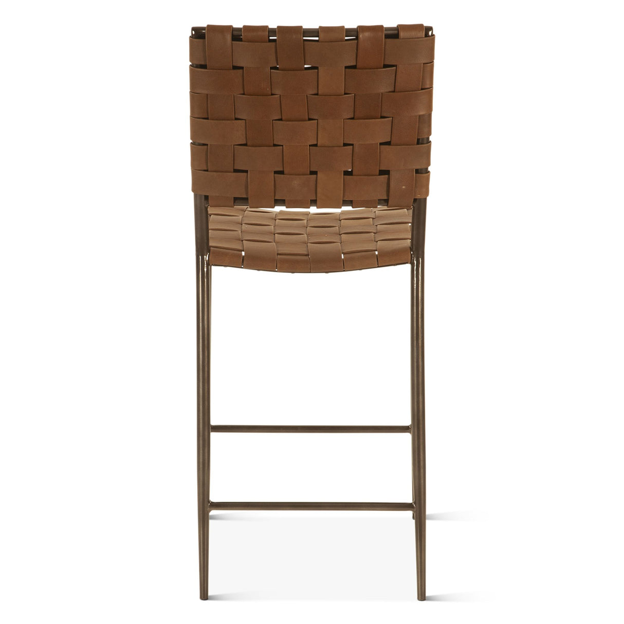 Copenhagen 17" Counter Chair in Brown Buffalo Leather and Iron from Home Trends & Design - Luna Furniture