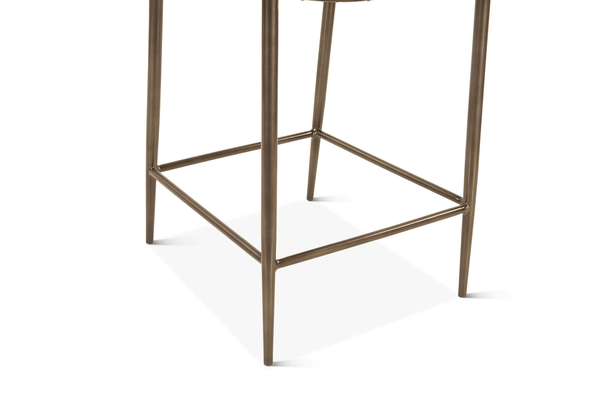 Copenhagen 17" Counter Chair in Brown Buffalo Leather and Iron from Home Trends & Design - Luna Furniture