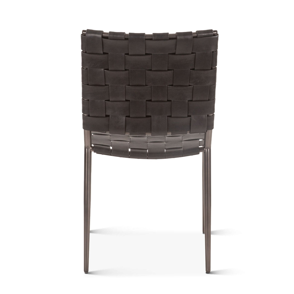 Copenhagen 18" Dining Chair in Black Buffalo Leather and Iron, Set of 2 from Home Trends & Design - Luna Furniture