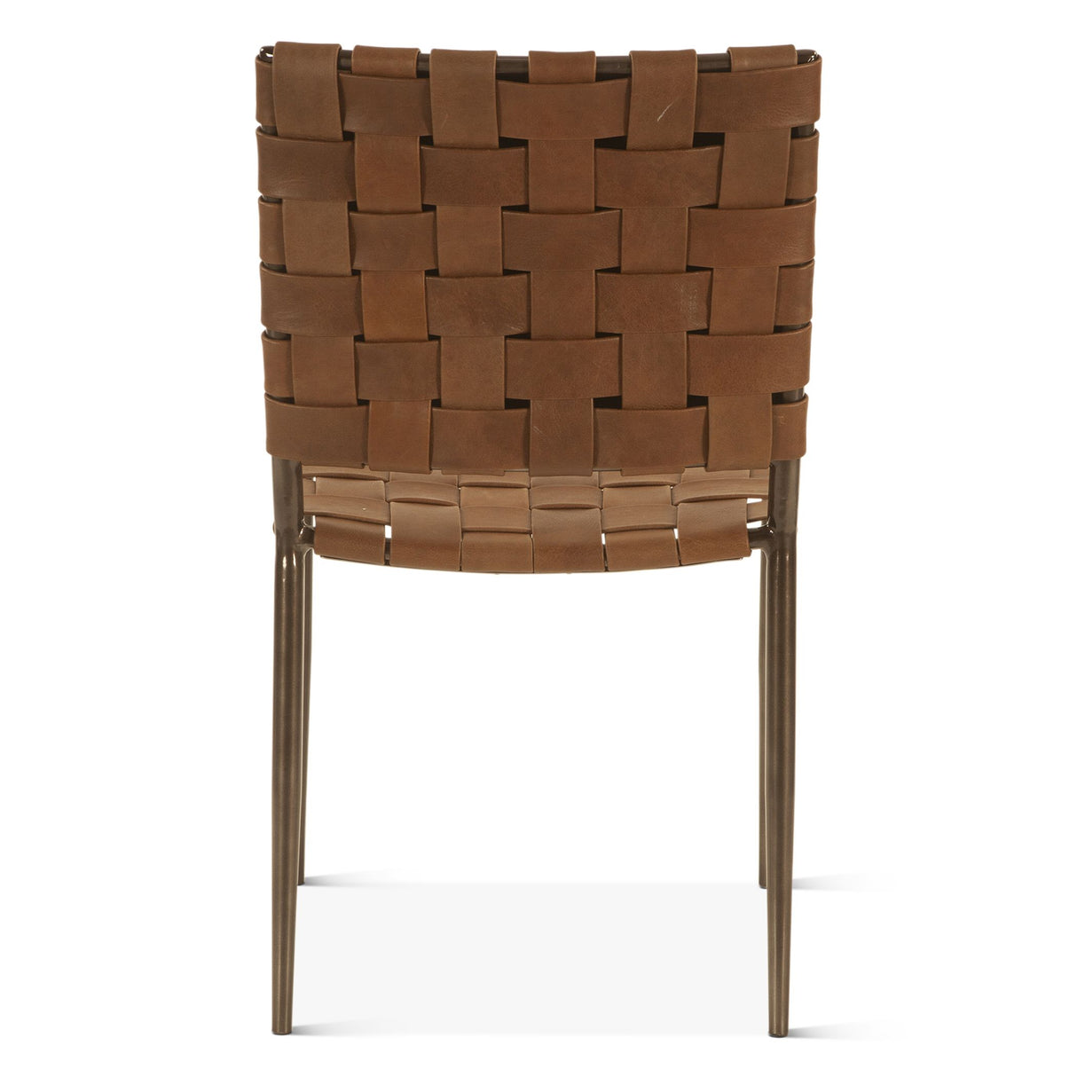 Copenhagen 18" Dining Chair in Brown Buffalo Leather and Iron, Set of 2 from Home Trends & Design - Luna Furniture