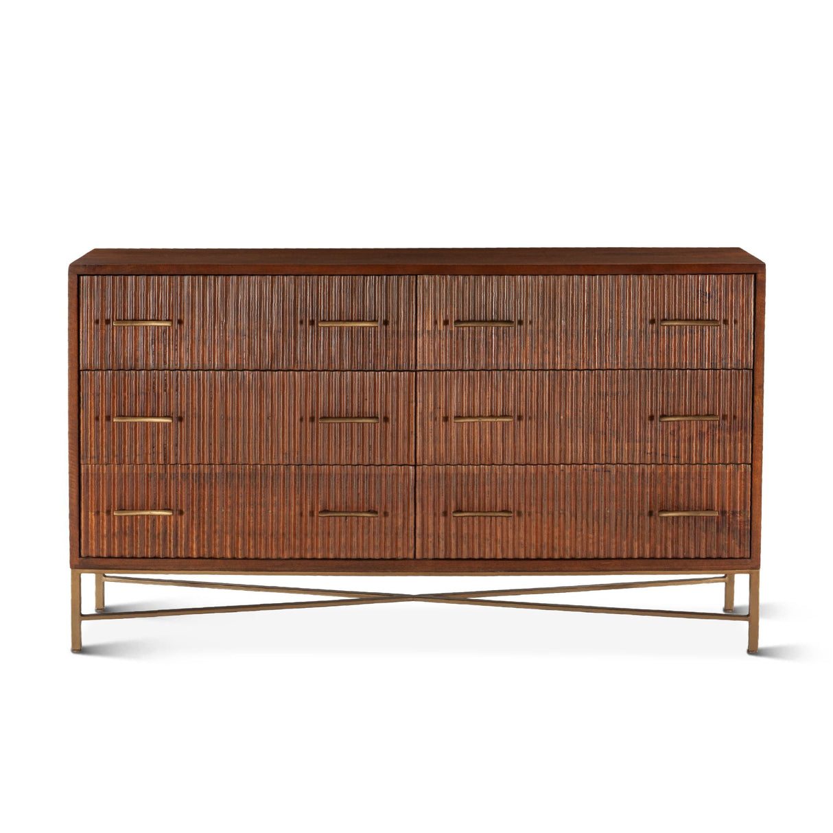 Cosmopolitan 69" Six Drawer Dresser in Honey Brown from Home Trends & Design - Luna Furniture