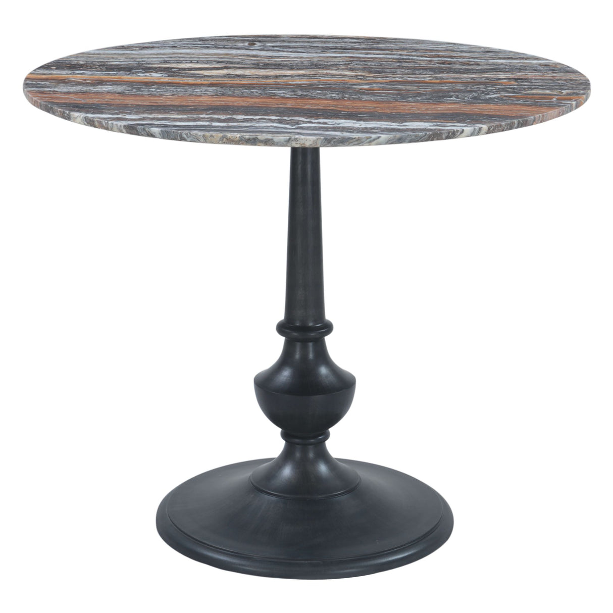 Dauphine 36" Tronex Travertine with Antique Patina Base Round Bistro Table