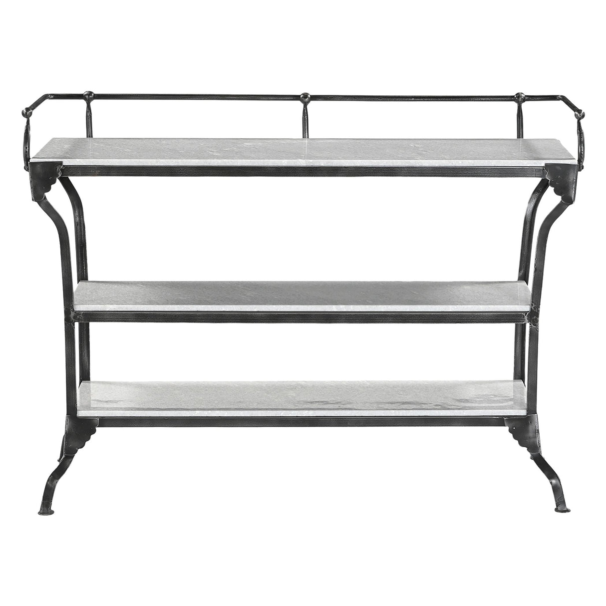 Downey 50" Console Table with White Marble and Black Metal Base from Home Trends & Design - Luna Furniture