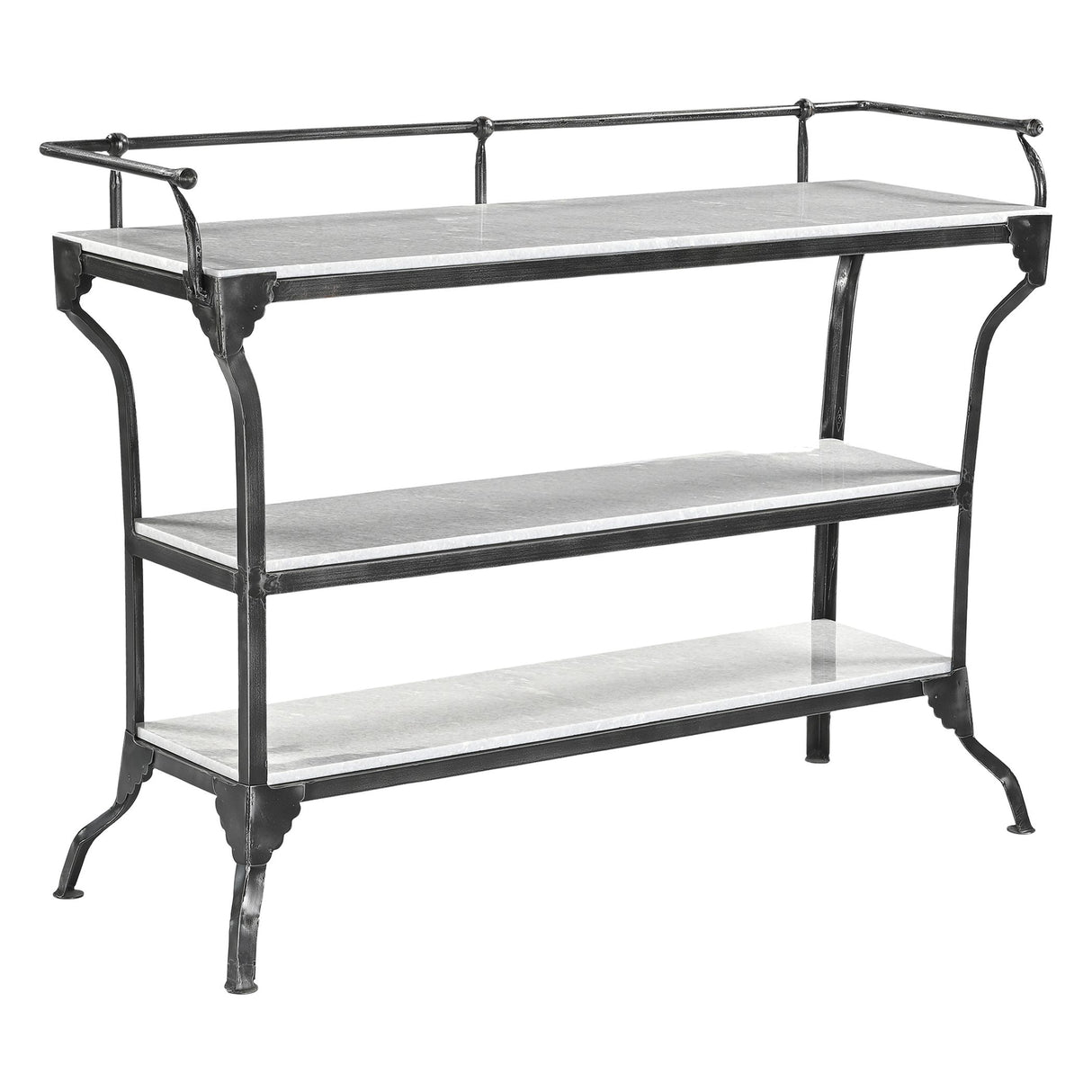 Downey 50" Console Table with White Marble and Black Metal Base from Home Trends & Design - Luna Furniture