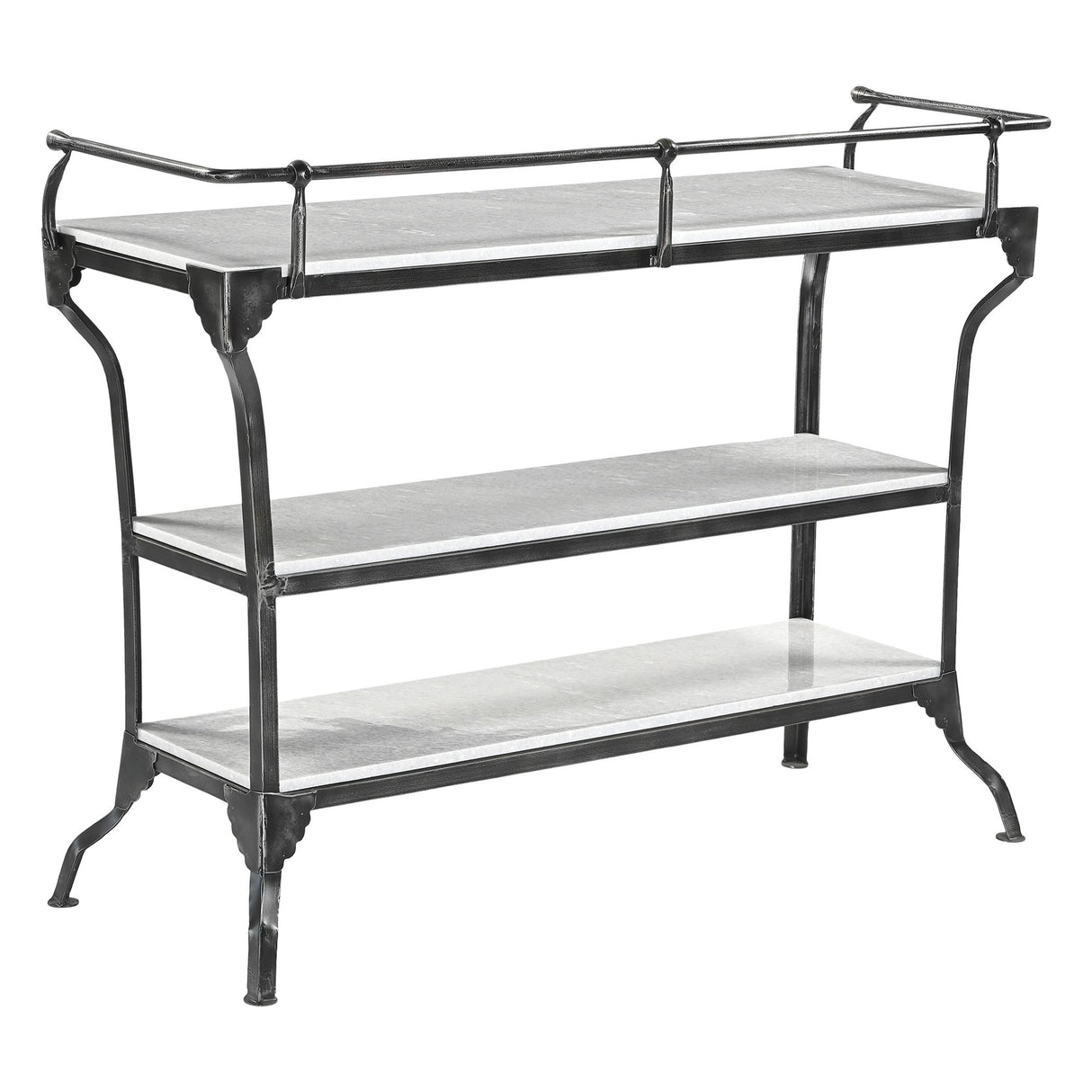 Downey 50" Console Table with White Marble and Black Metal Base from Home Trends & Design - Luna Furniture