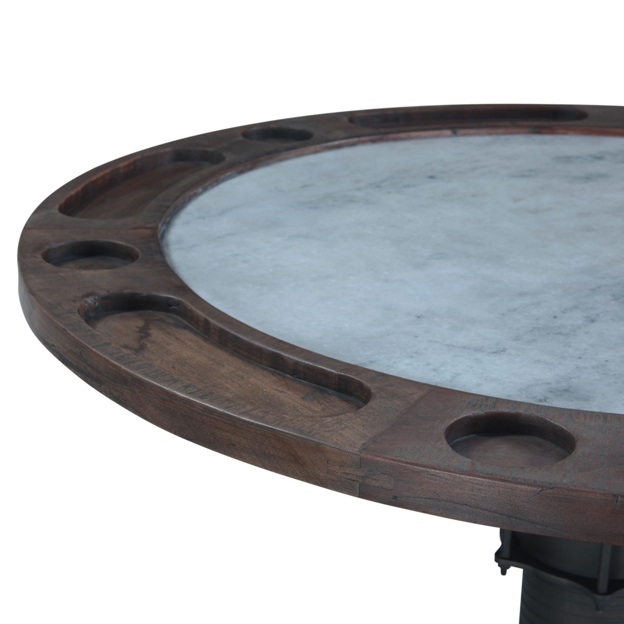Eiffel 52" Gathering Poker Game Table with White Marble Top