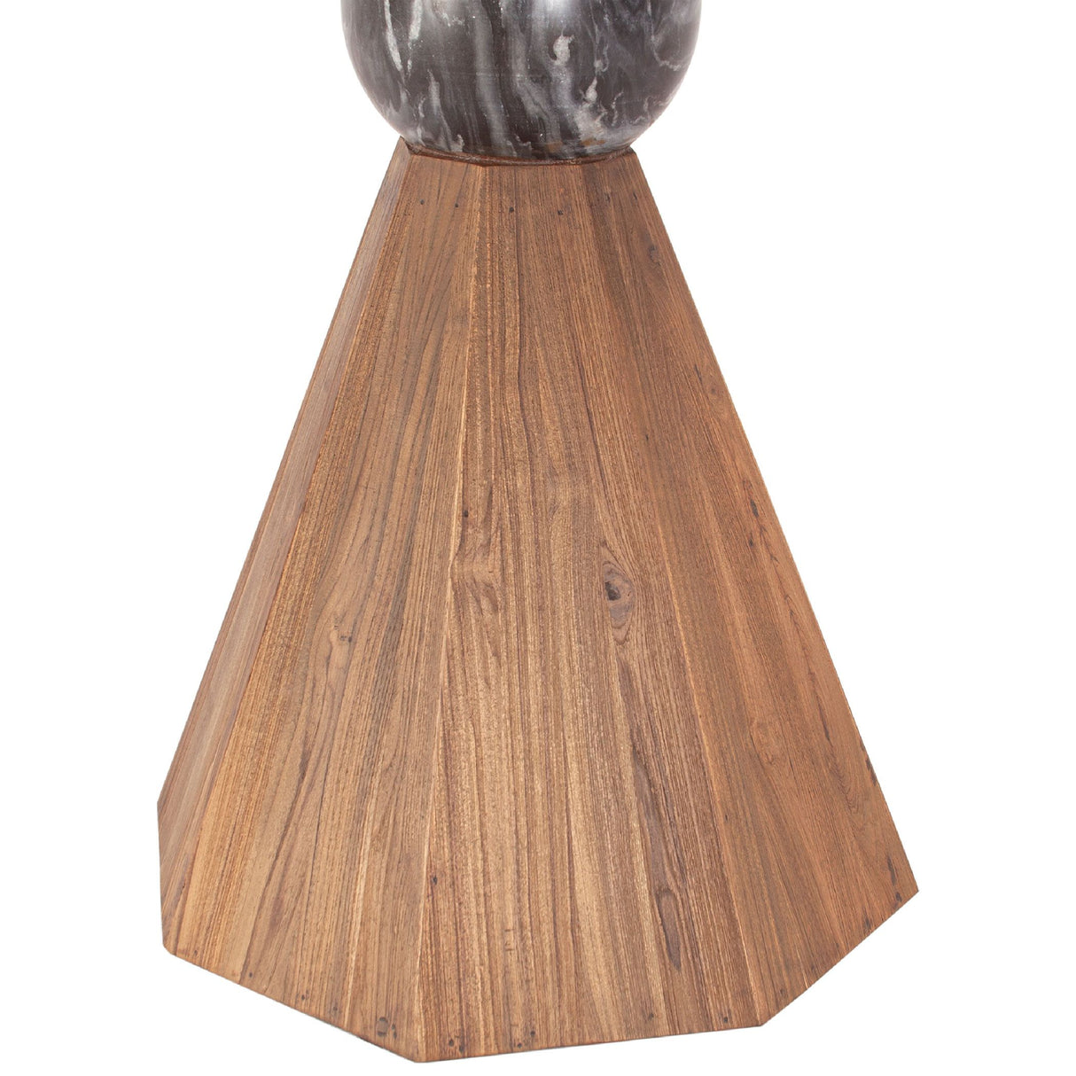 Eiffel 54" Round Dining in Antique Teakwood and Marble Round from Home Trends & Design - Luna Furniture
