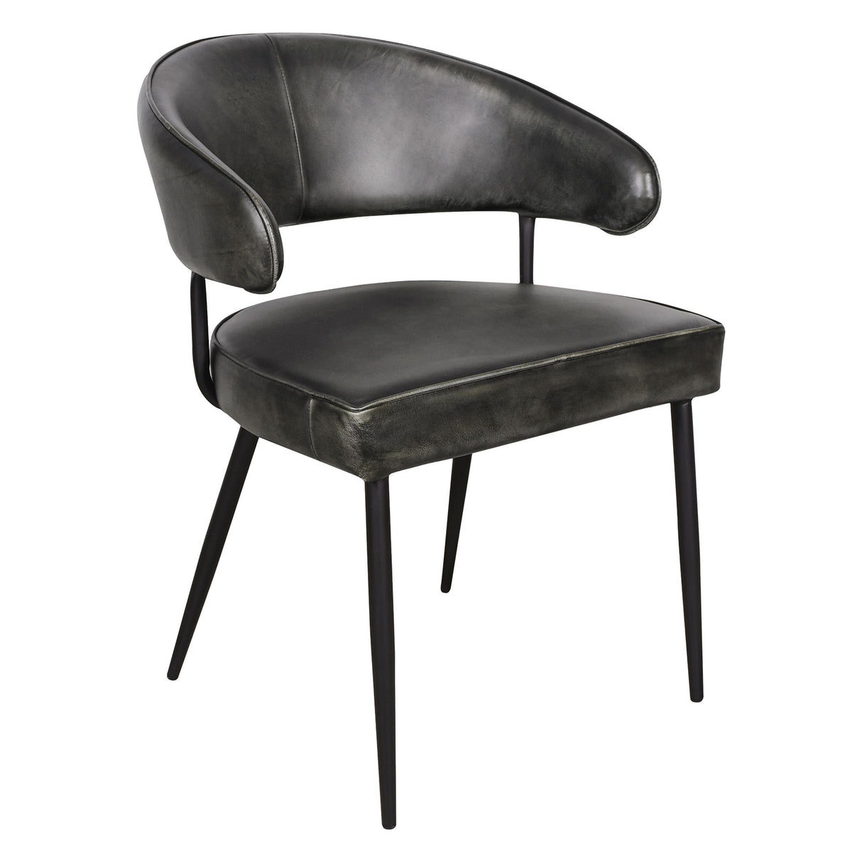 Essex Dover 23" Armchair in Weathered Black Leather, Set of 2 from Home Trends & Design - Luna Furniture