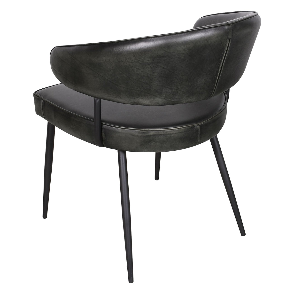 Essex Dover 23" Armchair in Weathered Black Leather, Set of 2 from Home Trends & Design - Luna Furniture