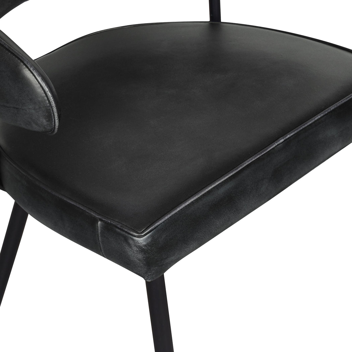 Essex Dover 23" Armchair in Weathered Black Leather, Set of 2 from Home Trends & Design - Luna Furniture