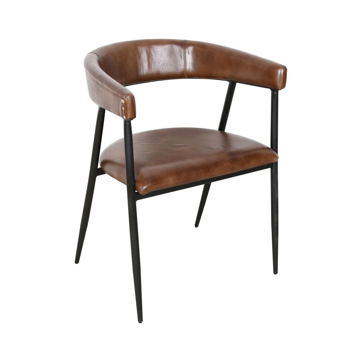 Essex Halstead 23" Dining Chair in Chestnut Leather from Home Trends & Design - Luna Furniture