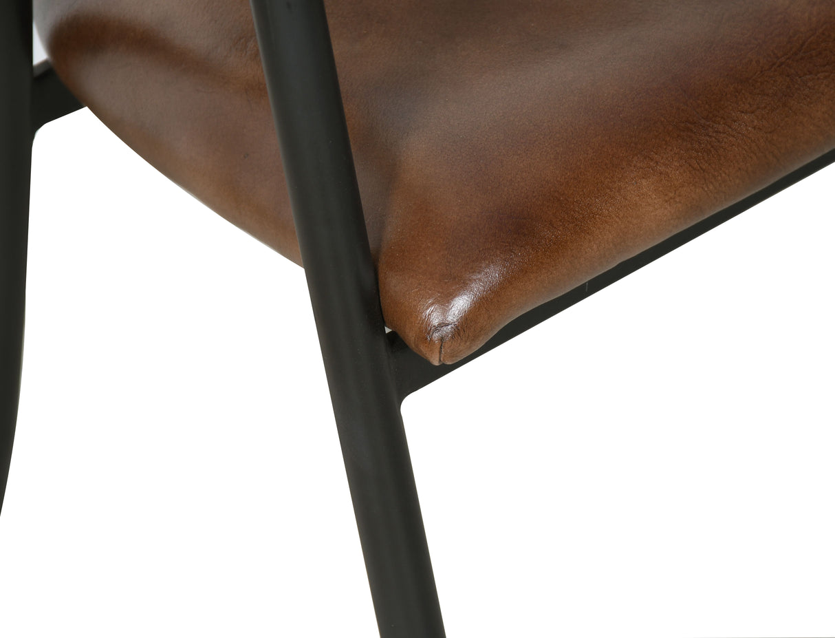 Essex Halstead 23" Dining Chair in Chestnut Leather from Home Trends & Design - Luna Furniture