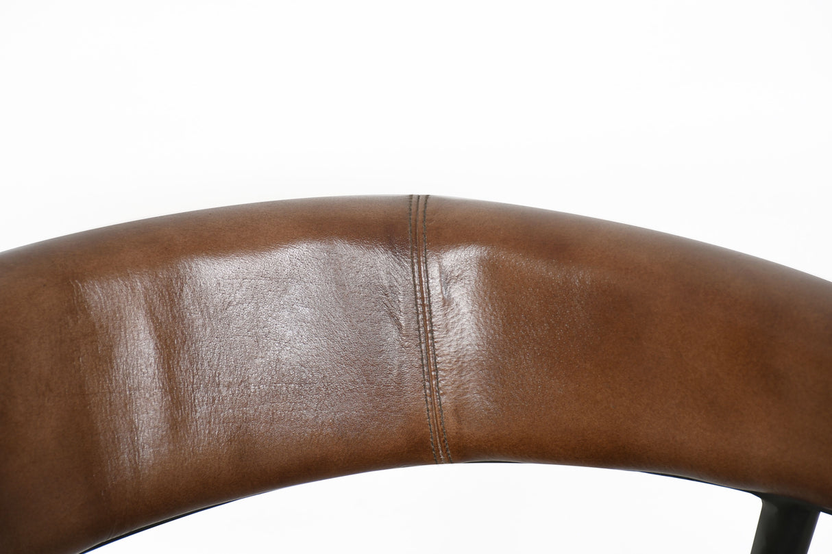Essex Halstead 23" Dining Chair in Chestnut Leather from Home Trends & Design - Luna Furniture