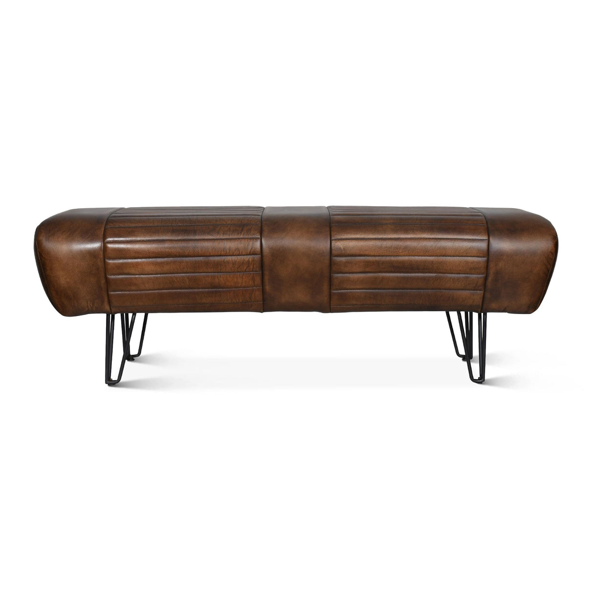 Essex Leeds 53" Bench in Antique Whiskey Leather from Home Trends & Design - Luna Furniture