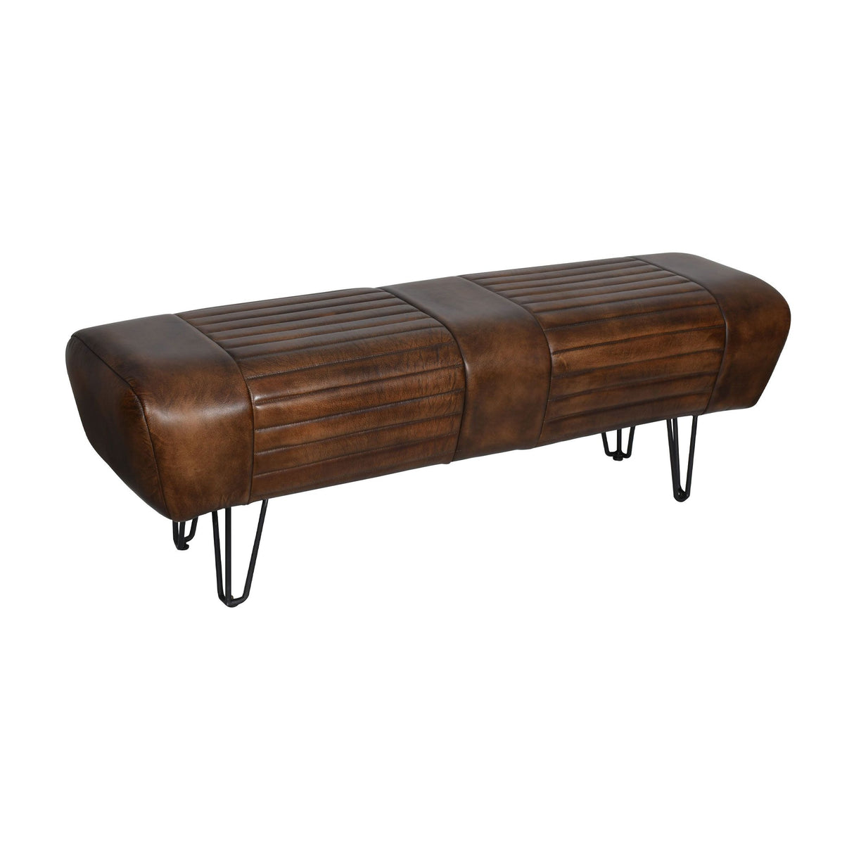 Essex Leeds 53" Bench in Antique Whiskey Leather from Home Trends & Design - Luna Furniture