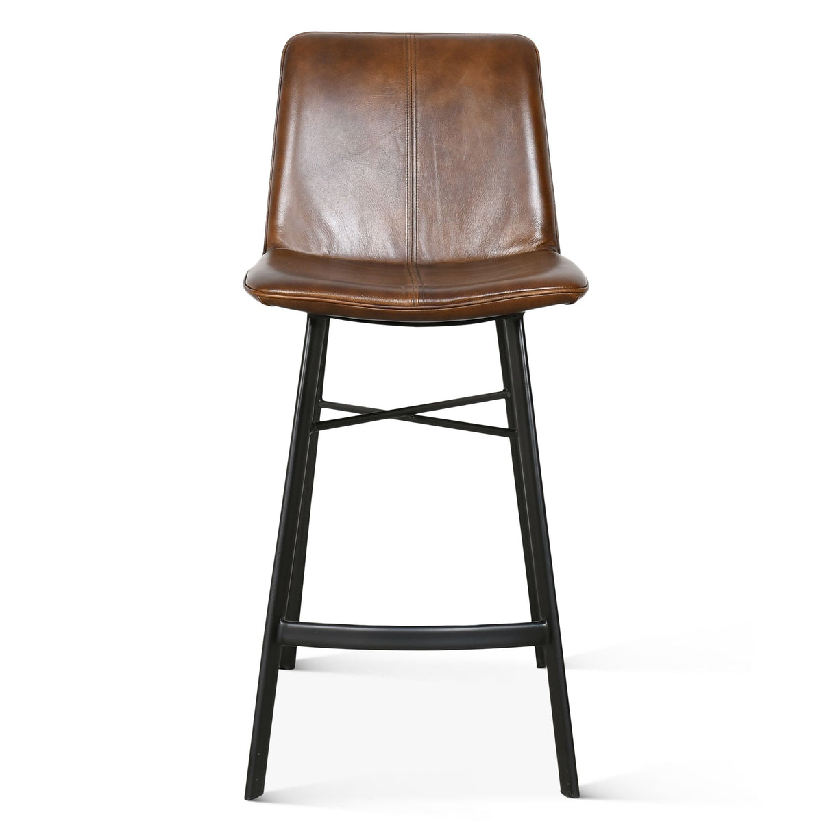 Essex Murphy 18" Counter Chair in Chestnut Leather from Home Trends & Design - Luna Furniture