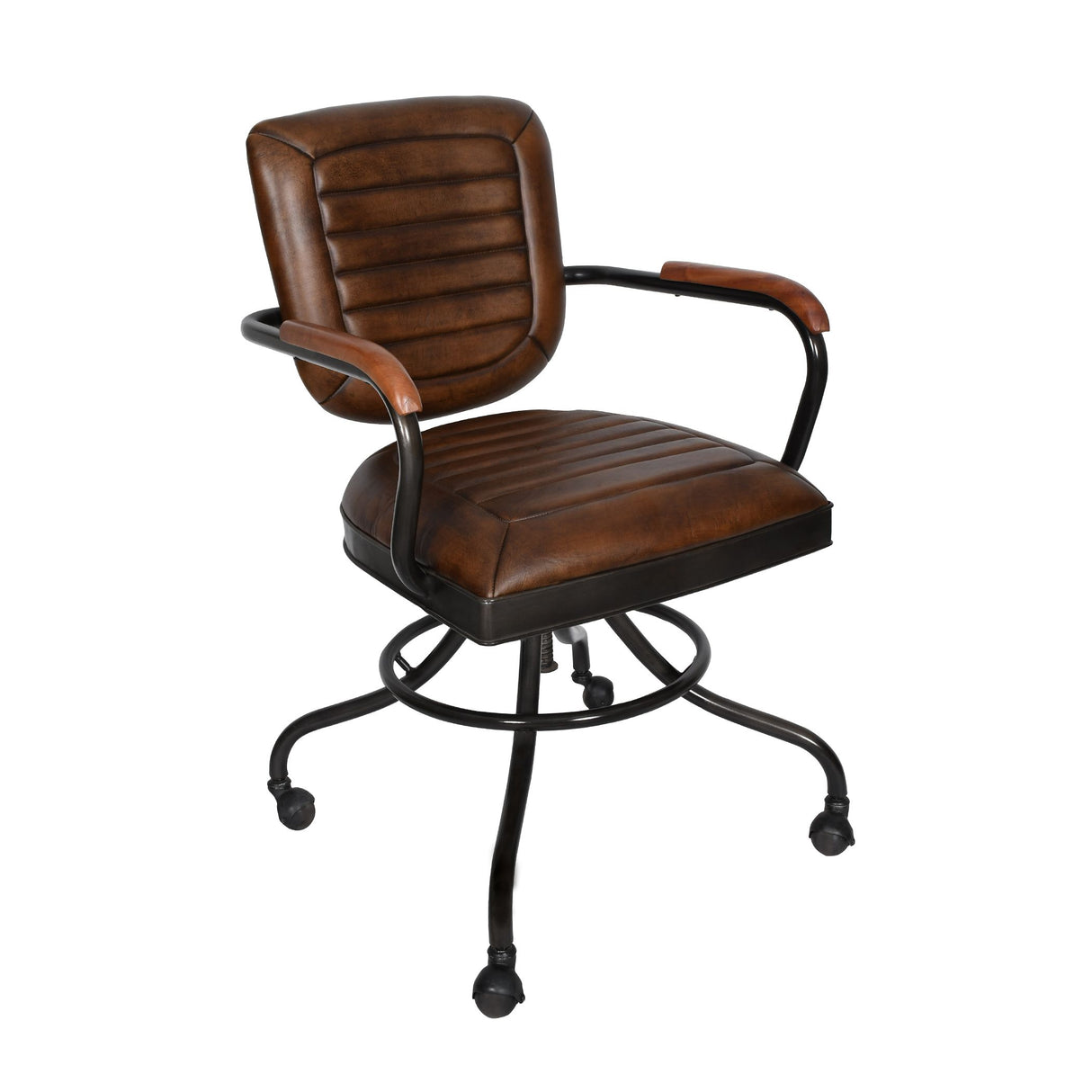 Essex Oden 24" Desk Chair in Antique Whiskey Top Grain Leather from Home Trends & Design - Luna Furniture