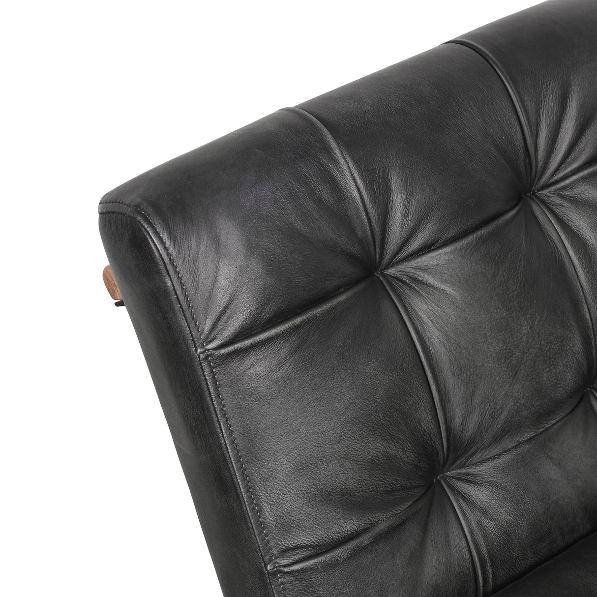Essex Stockton 19" Dining Chair in Weathered Black Leather, Set of 2 from Home Trends & Design - Luna Furniture