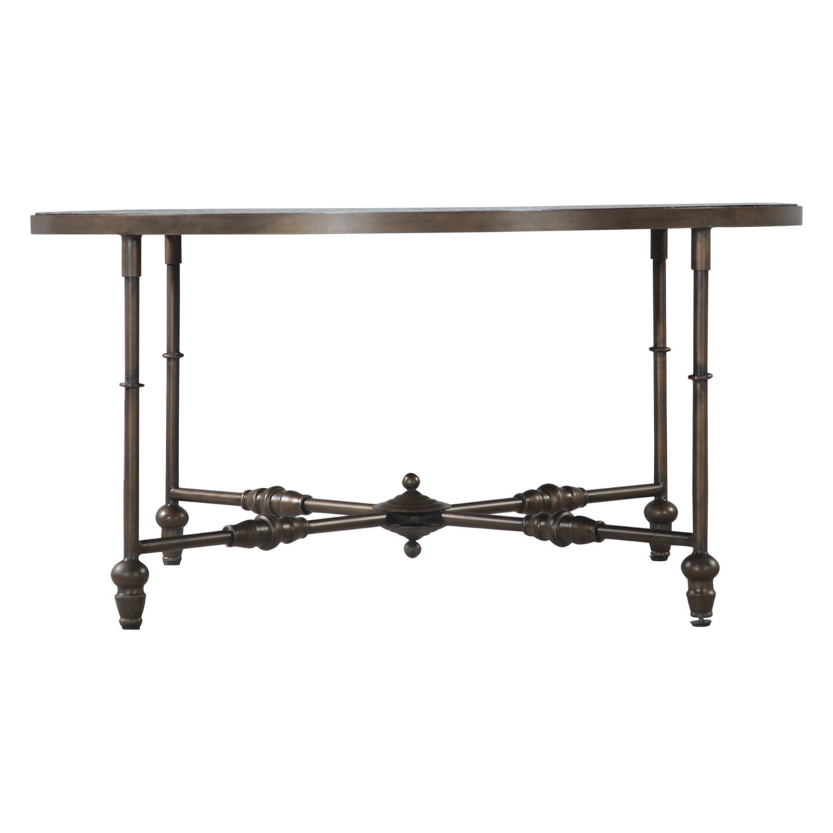 Fleur 40" Coffee Table with Floral Horn Inlay and Iron from Home Trends & Design - Luna Furniture