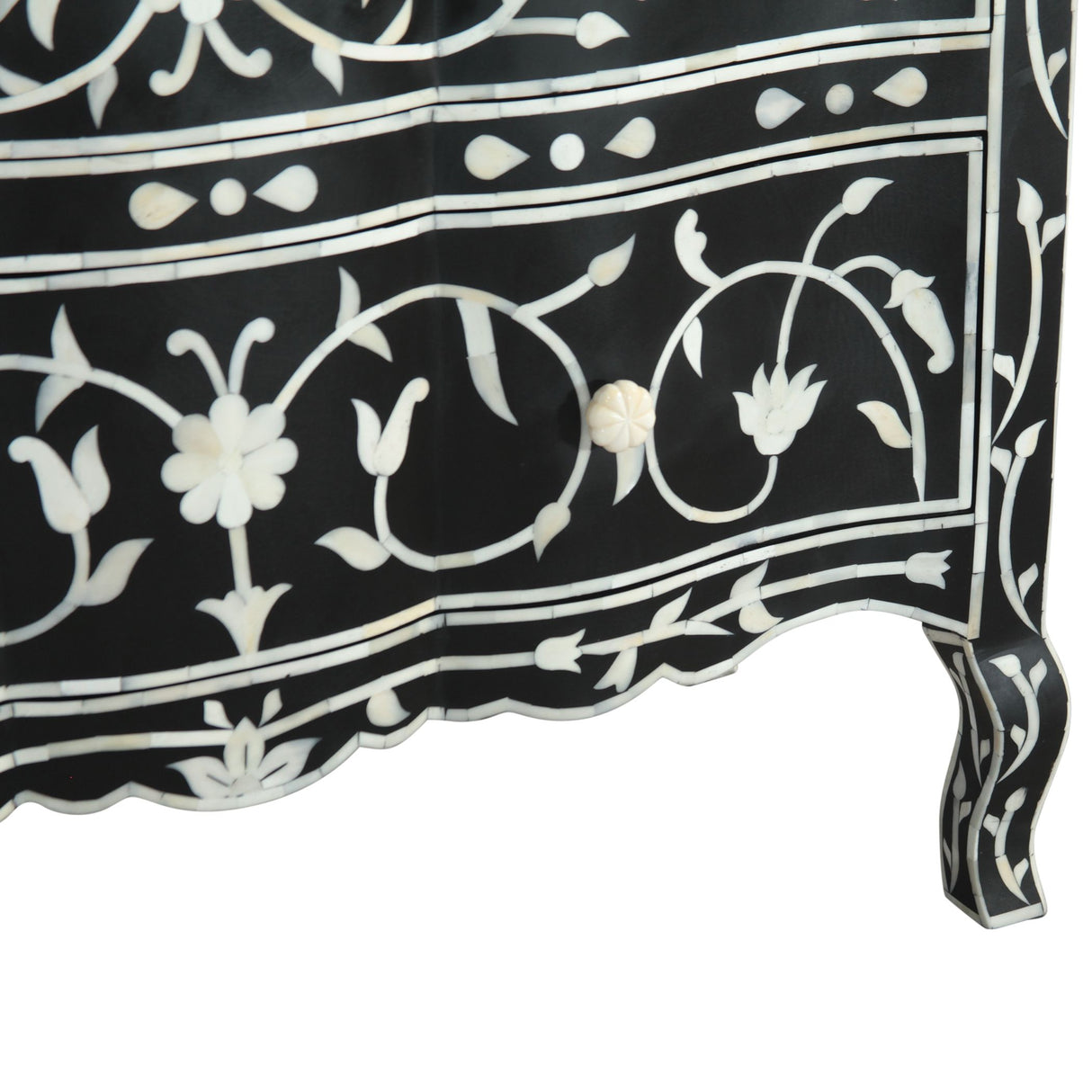Fleur 42" Two Drawer Chest with Floral Horn Inlay from Home Trends & Design - Luna Furniture