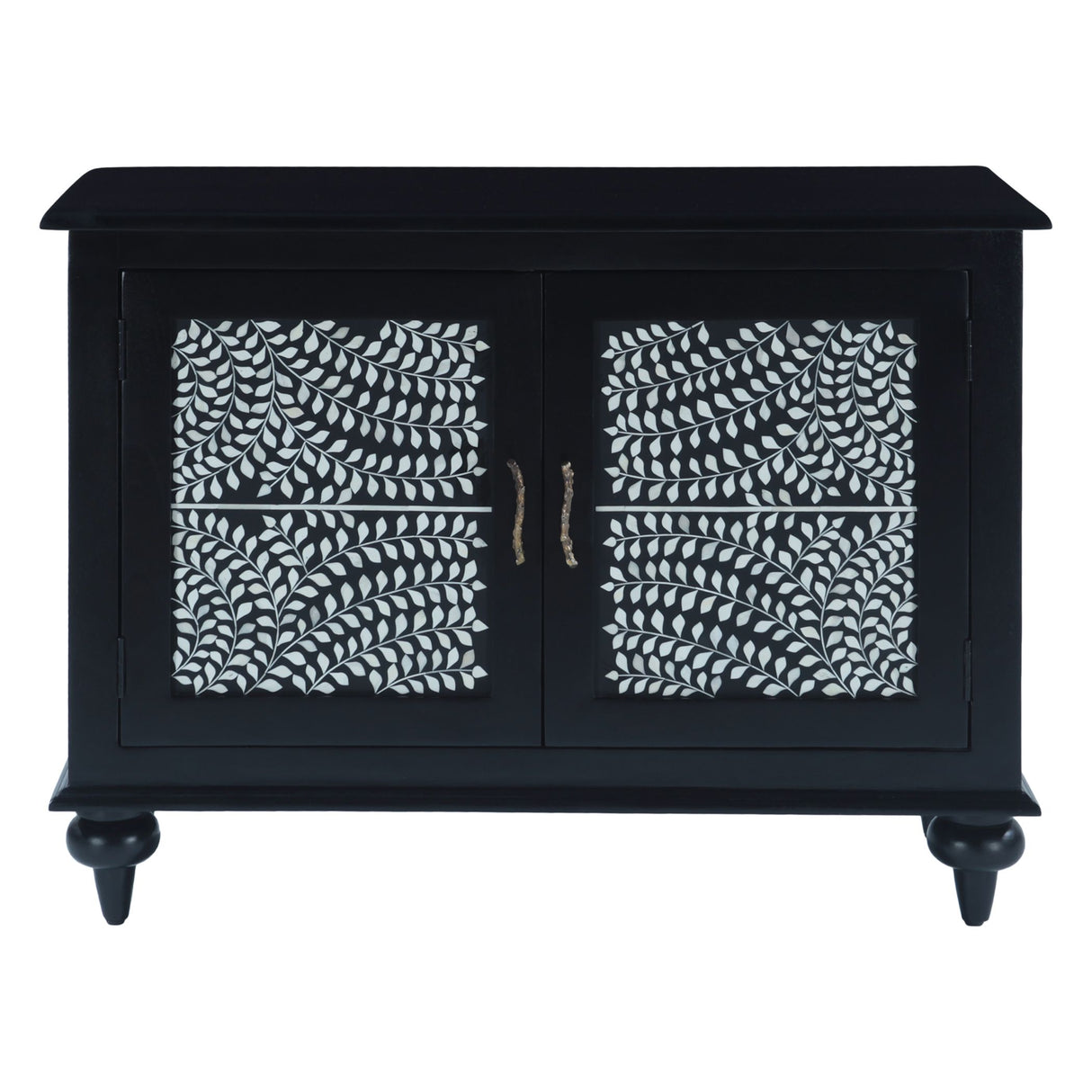 Fleur 50" Two Door Sideboard with Floral Horn Inlay and Wood