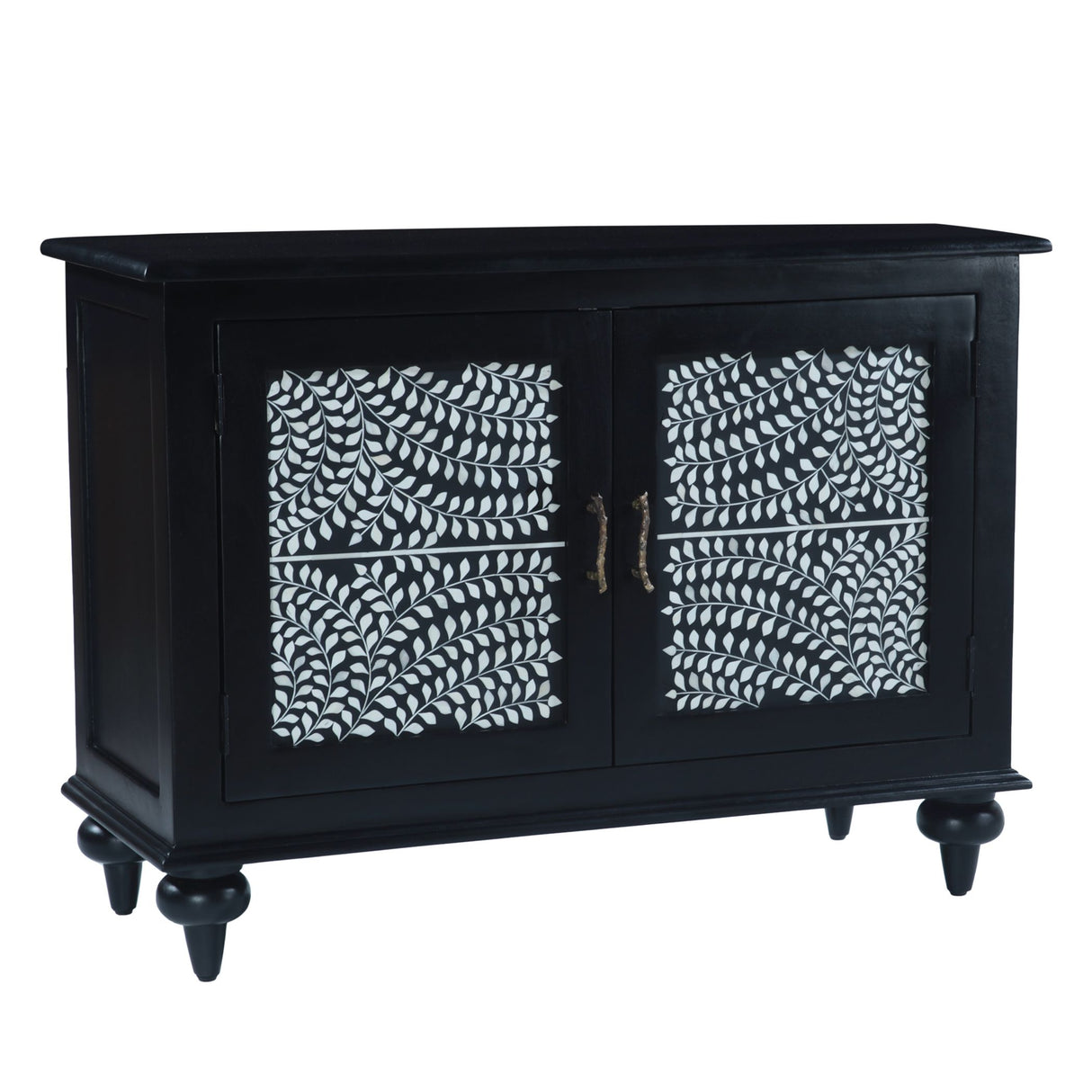 Fleur 50" Two Door Sideboard with Floral Horn Inlay and Wood