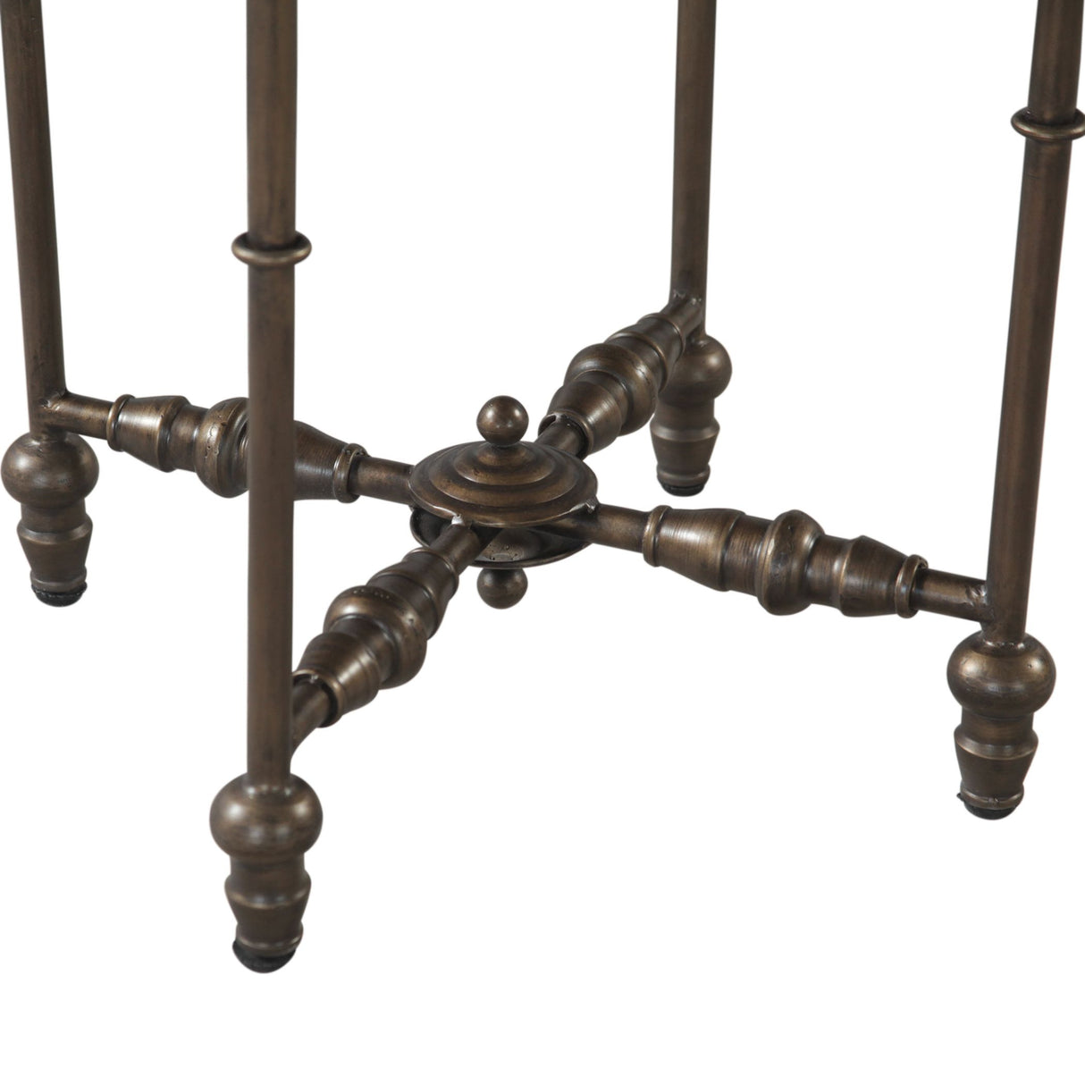 Fleur 20" Side Table with Floral Horn Inlay and Iron from Home Trends & Design - Luna Furniture
