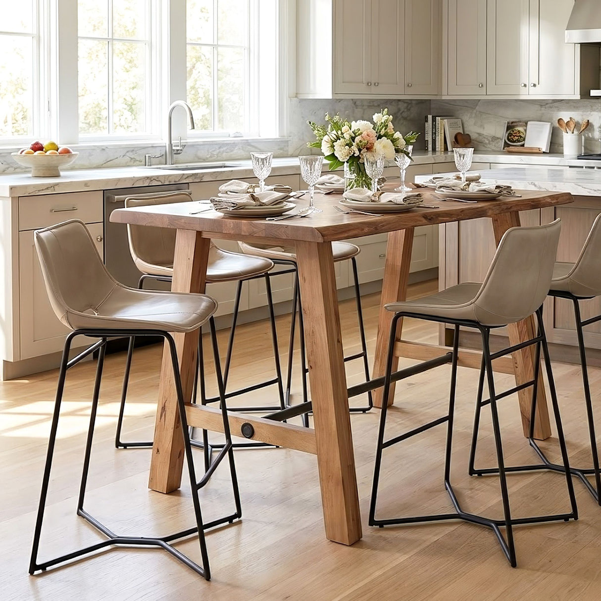 High Country 87" Bar Table in Natural Acacia