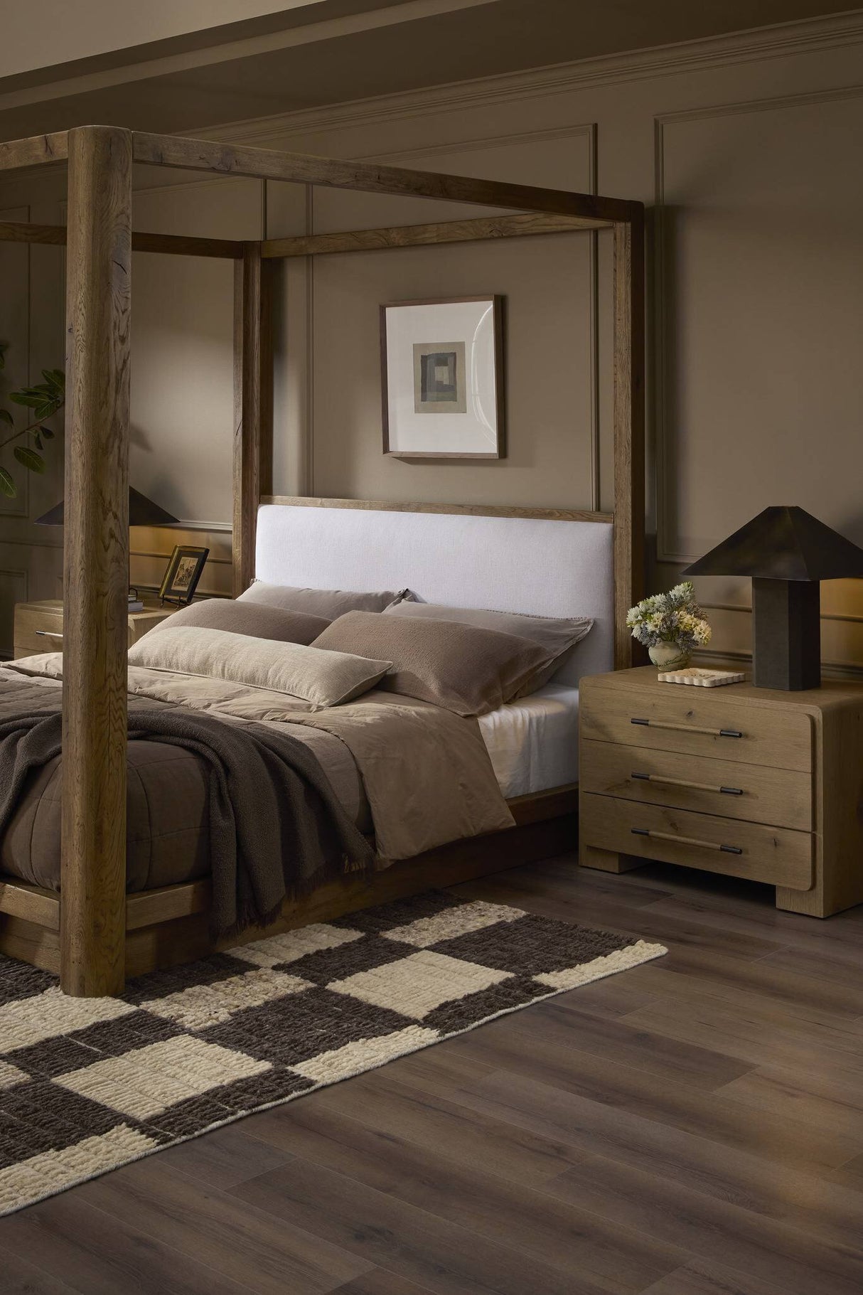 Kenric Table Lamp in Forest Green Canvas from Four Hands - Luna Furniture