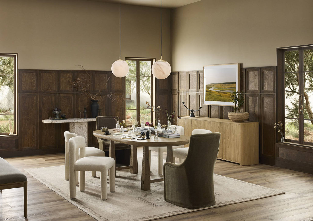 Rodin Dining Chair in Crypton Wayfarer Snow from Four Hands - Luna Furniture