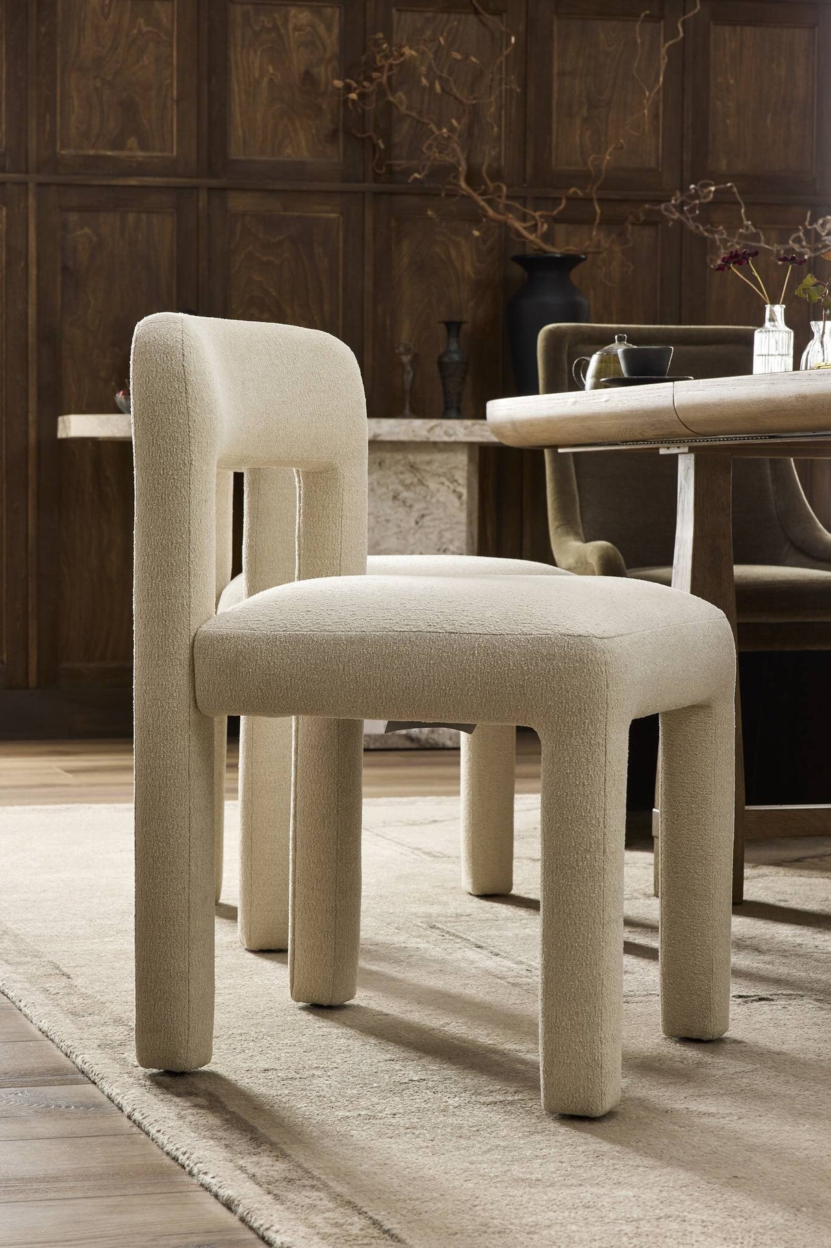 Rodin Dining Chair in Crypton Wayfarer Snow from Four Hands - Luna Furniture