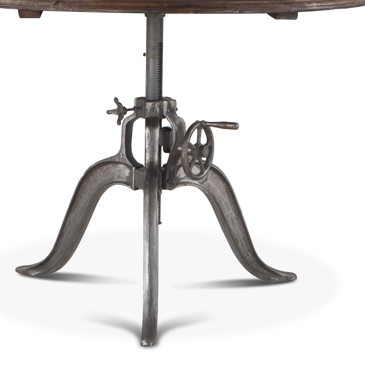 Industrial Loft 48" Adjustable Round Dining Table in Weathered Teak from Home Trends & Design - Luna Furniture