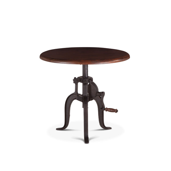 Industrial Loft 24" Adjustable Side Table in Walnut
