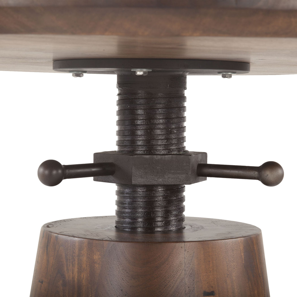 Industrial Modern 40" Round Adjustable Table in Walnut from Home Trends & Design - Luna Furniture