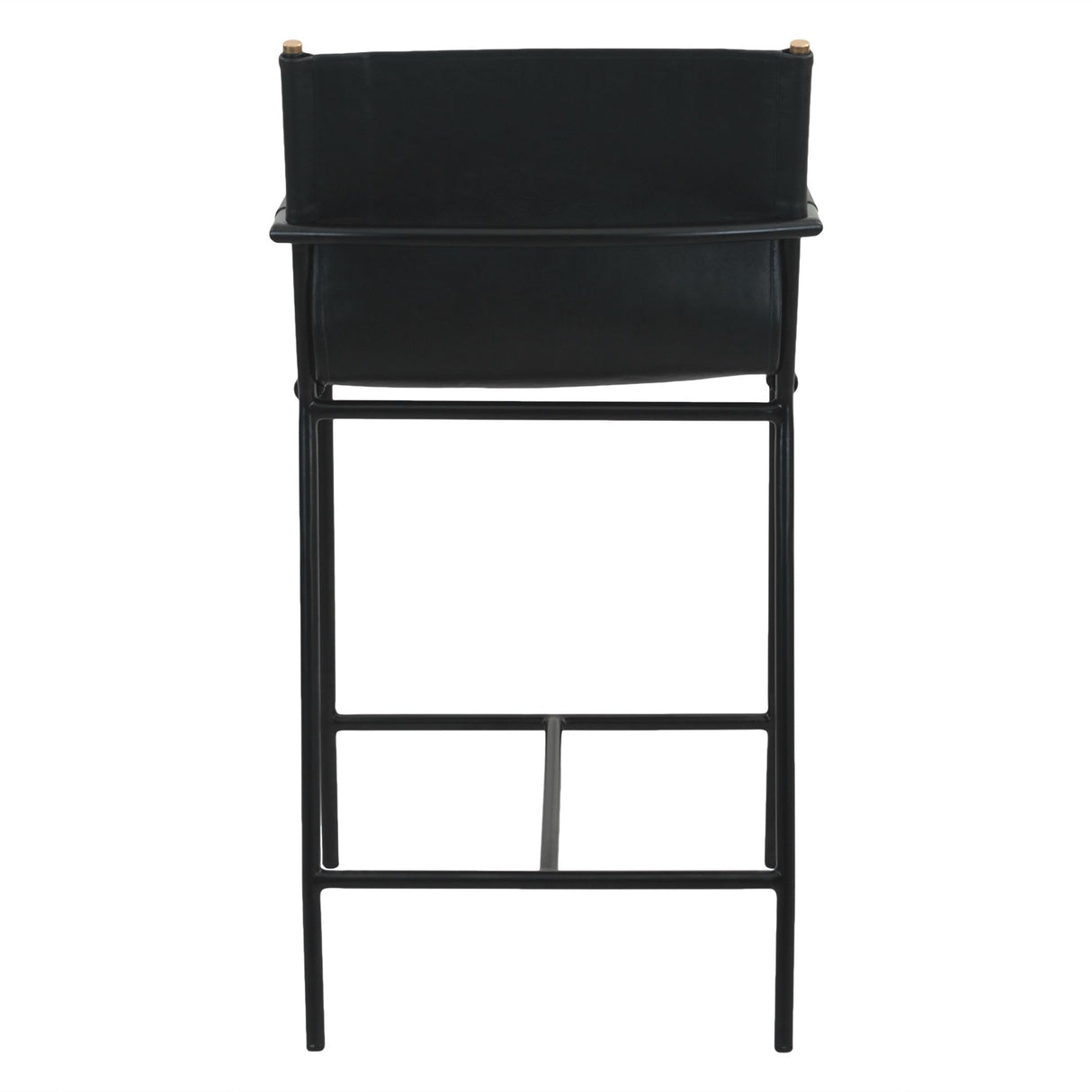 Irvine 20" Counter Armchair in Black Leather and Iron from Home Trends & Design - Luna Furniture